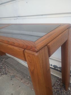 Glass top sofa table