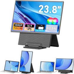 23.8" Laptop Screen Extender, 1080P FHD IPS Portable Monitor with Rotatable