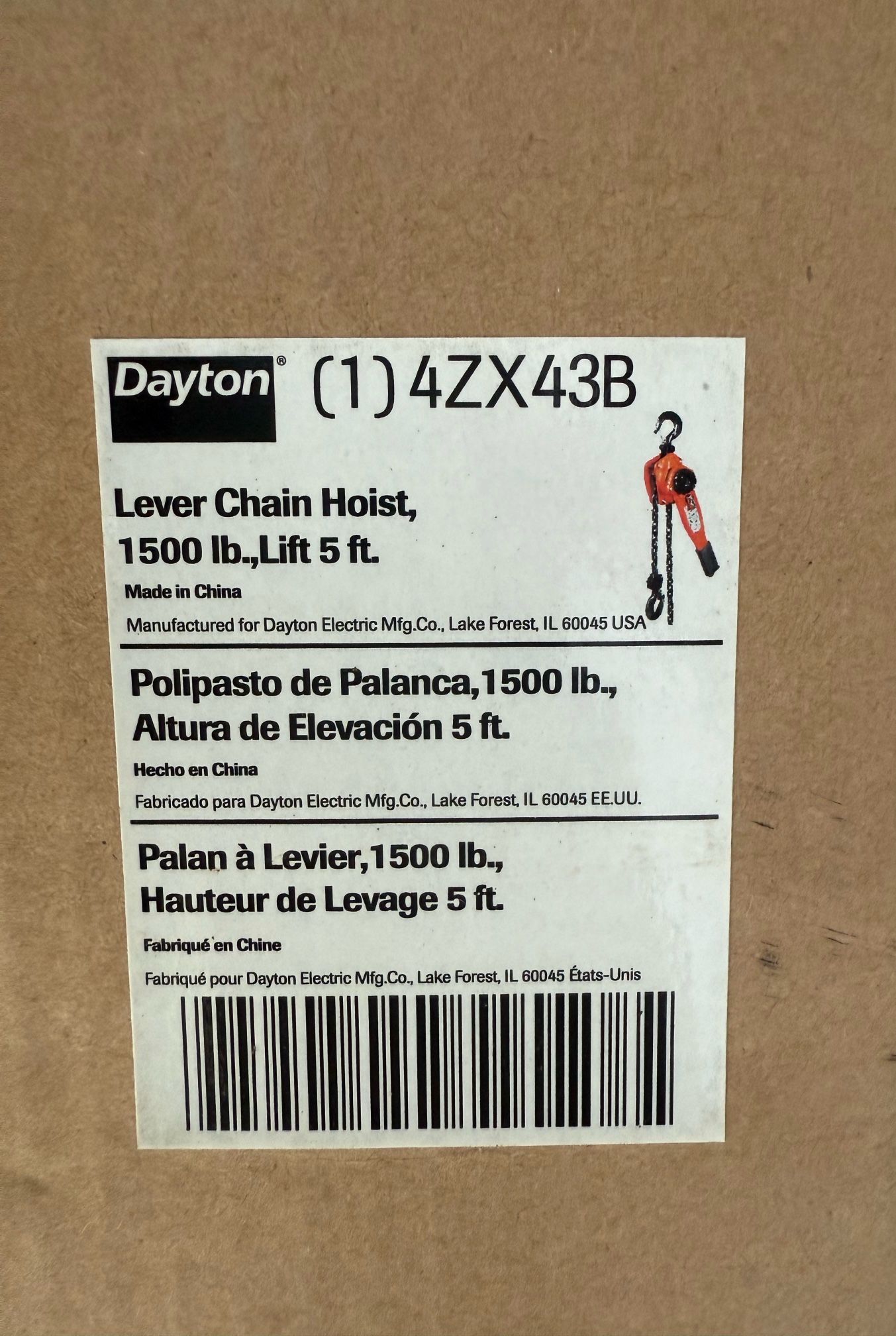 Dayton Lever Chain Hoist