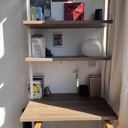 Wall Desk / Ladder Shelf (Oak wood)