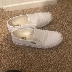 White Slip Ons