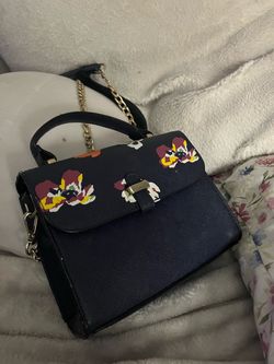 Merona navy blue floral crossbody bag