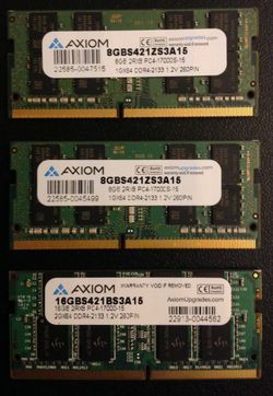 AXIOM DDR4 32GB RAM (2- 8GB, 1- 16GB)
