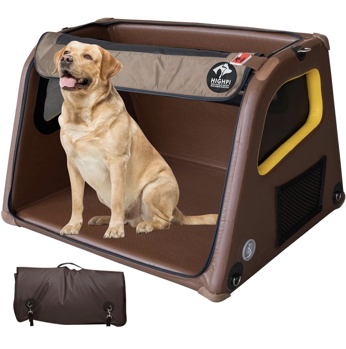 Multipurpose Collapsible Portable Soft Dog Crate-Inflatable Dog Travel Crate for Large Dogs