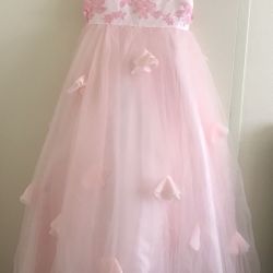 Spaghetti Petal Tutu Pageant Formal Gowns Blush Pink Flower Girls Dress - Girls Dress