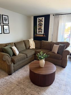 Large Sectional Sofa with Nailhead Trim