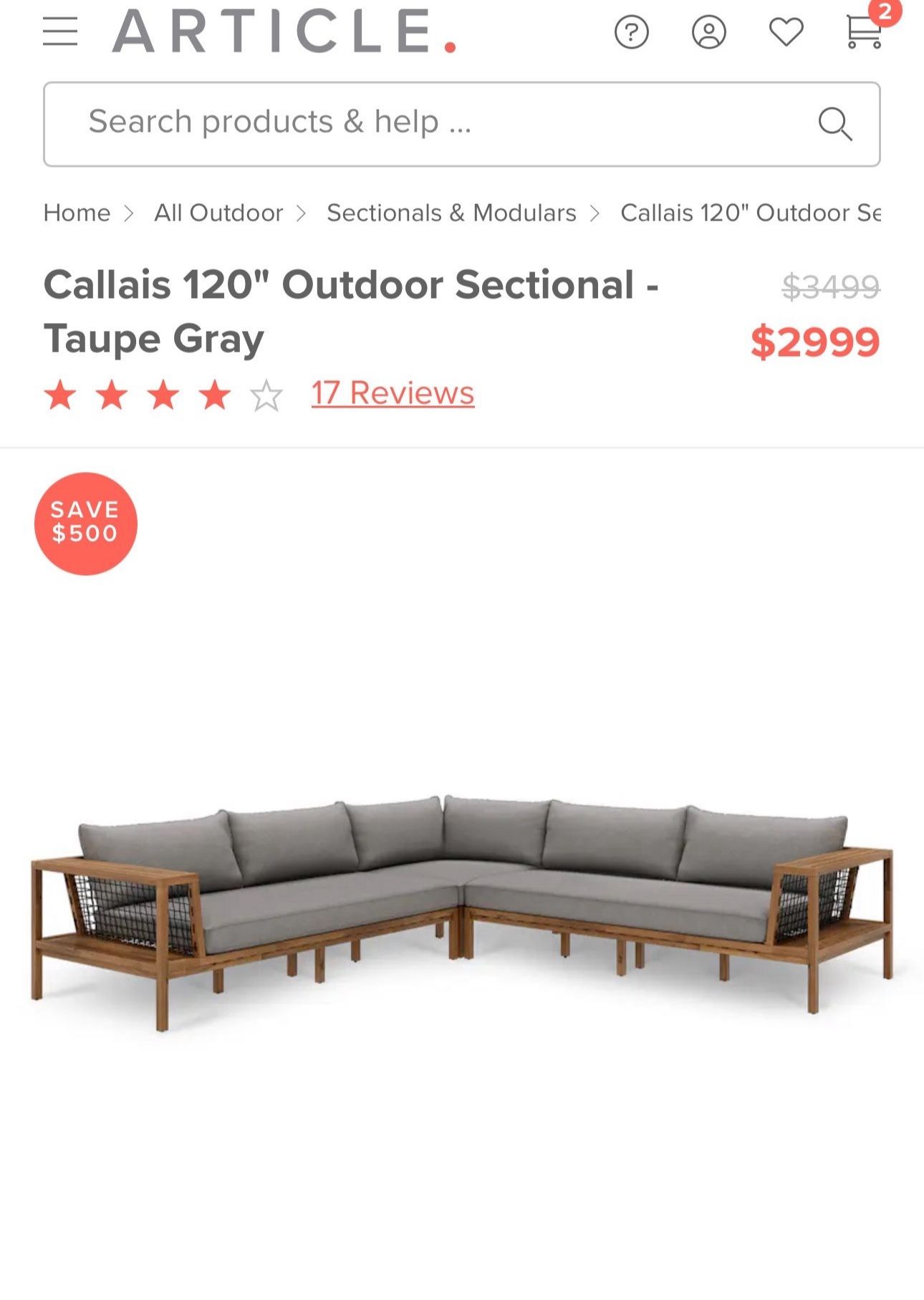 Article Furniture Sectional Sofa Couch