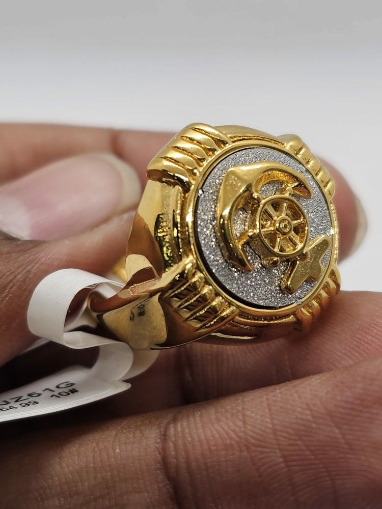 Gold plated stainless steel ring