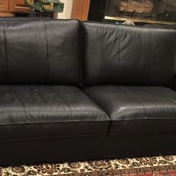 Black Leather Couch IKEA Kivik