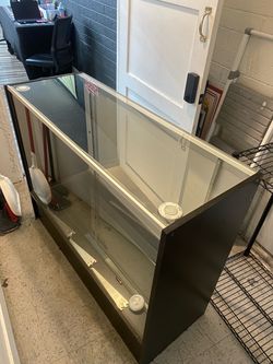 Glass Display Case with Sliding Doors