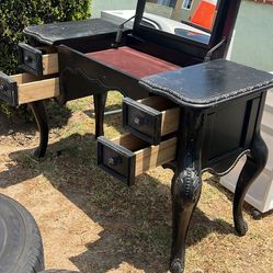 Wooden Cabinet Desk And Mirror 