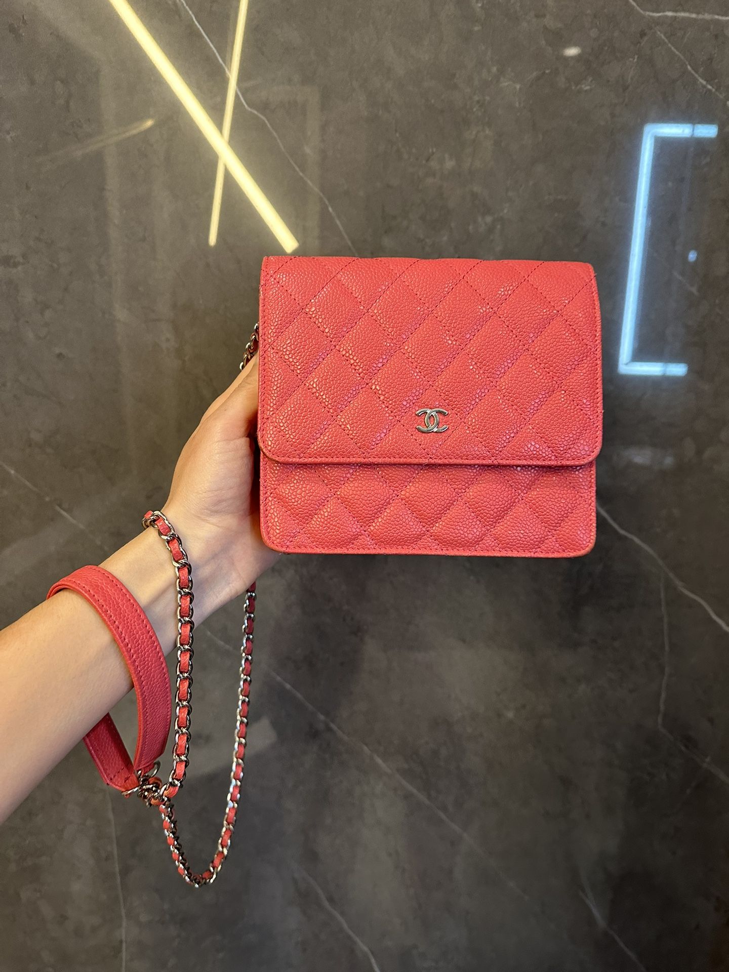 Pink Quilted Walker On The Chain