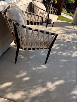 Small bistro set. / with glass table.