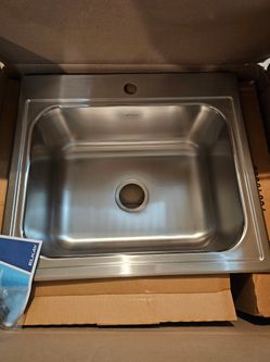 Elkay Parkway 25 in. Drop-in Single Bowl 20-Gauge Stainless Steel Kitchen Sink Only