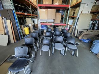 Herman Miller Caper, Human scale Cinto Chairs Office Classroom Stacking Rolling Mesh Plastic