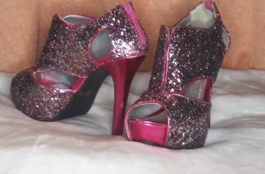 Sparkly Pink Heels Women Size 7