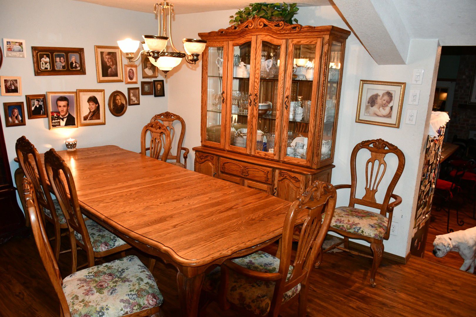Solid oak dining room set with China cabinet