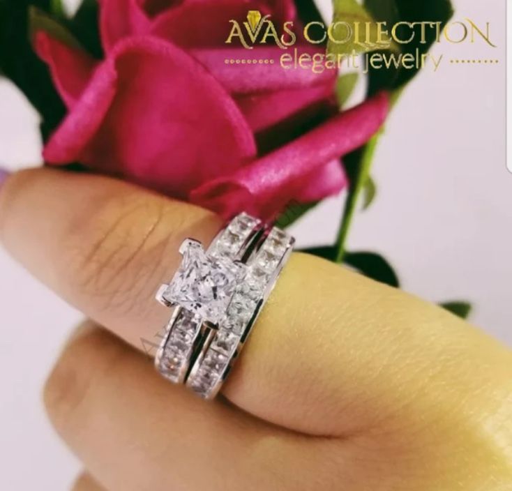 2pc Wedding Ring Set Engagement Ring