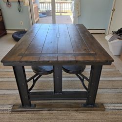 Solid Wood/Iron Dining Room Table