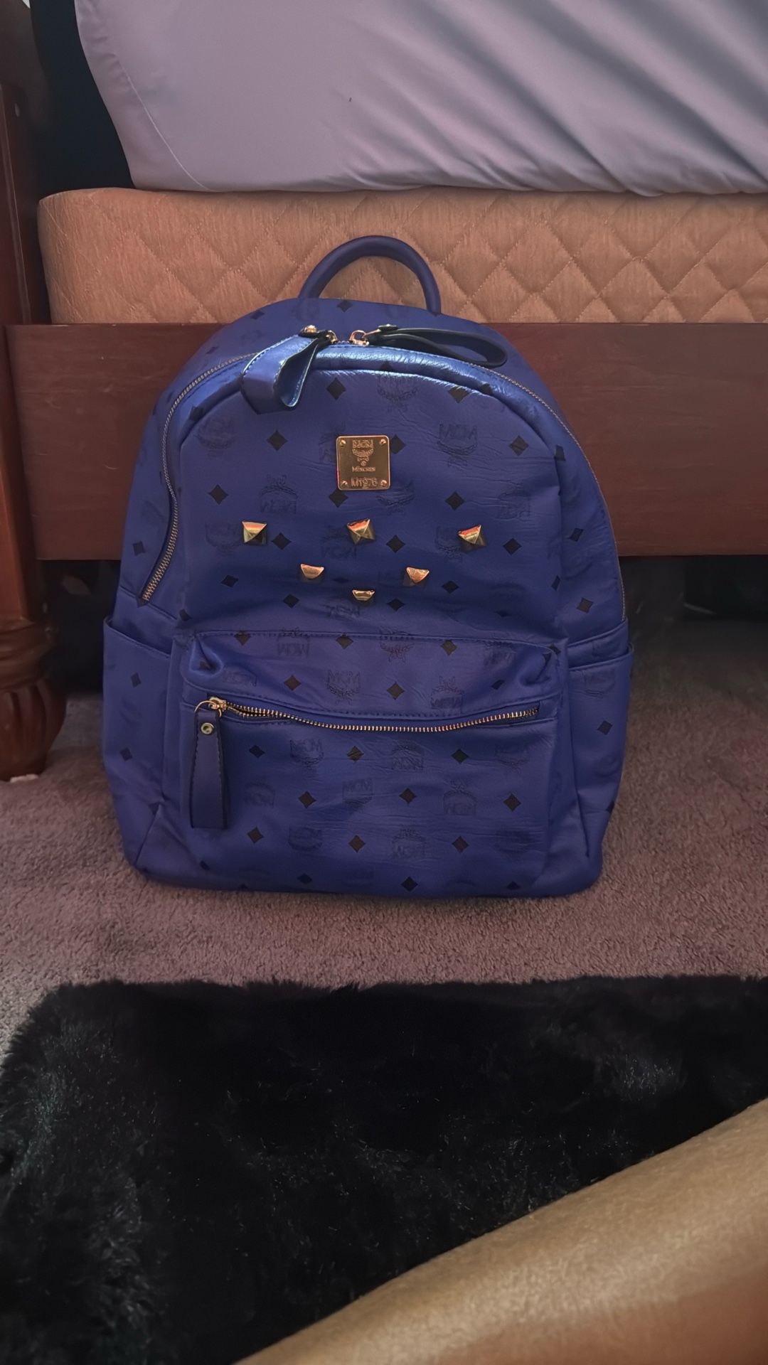 Blue Mcm Bookbag