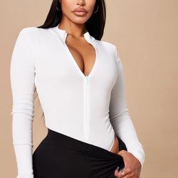 White Longsleeve Bodysuit 