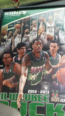 Milwaukee bucks collectible basket ball players from 2012-2013 collectible frame