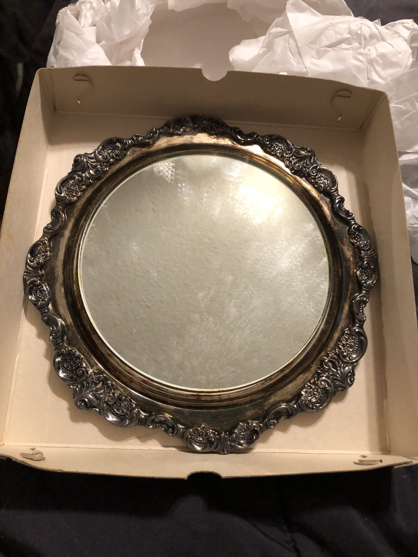 Antique silver Shaving mirror