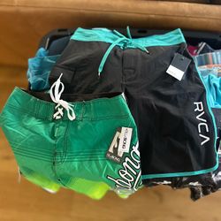 Brand New RVCA, Billabong, Hurley, O’Neill, Patagonia Board Shorts Size 28-32 Huge Bulk Lot 300+ Units