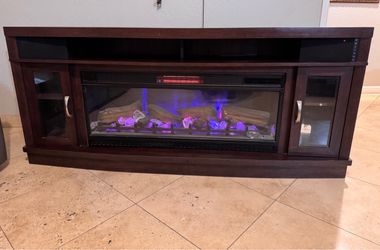 Tv stand with fireplace