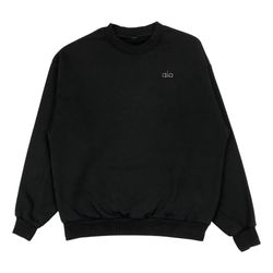 Alo Yoga Accolade Crewneck Pullover Womens XS Small Black Sweatshirt Oversized