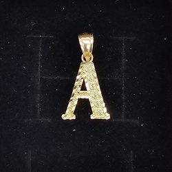 10kt Real Gold Initial A Pendant 