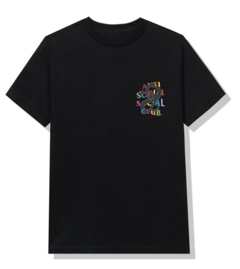 New Anti Social Social Club Crawling Frantic Rainbow Tee Black L XL XXL