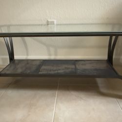 Glass Coffee Table with Metal Frame – Great Condition