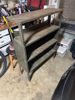Solid metal garage shelving
