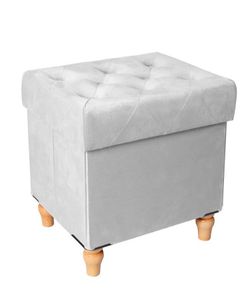 Folding storage ottoman cube velvet