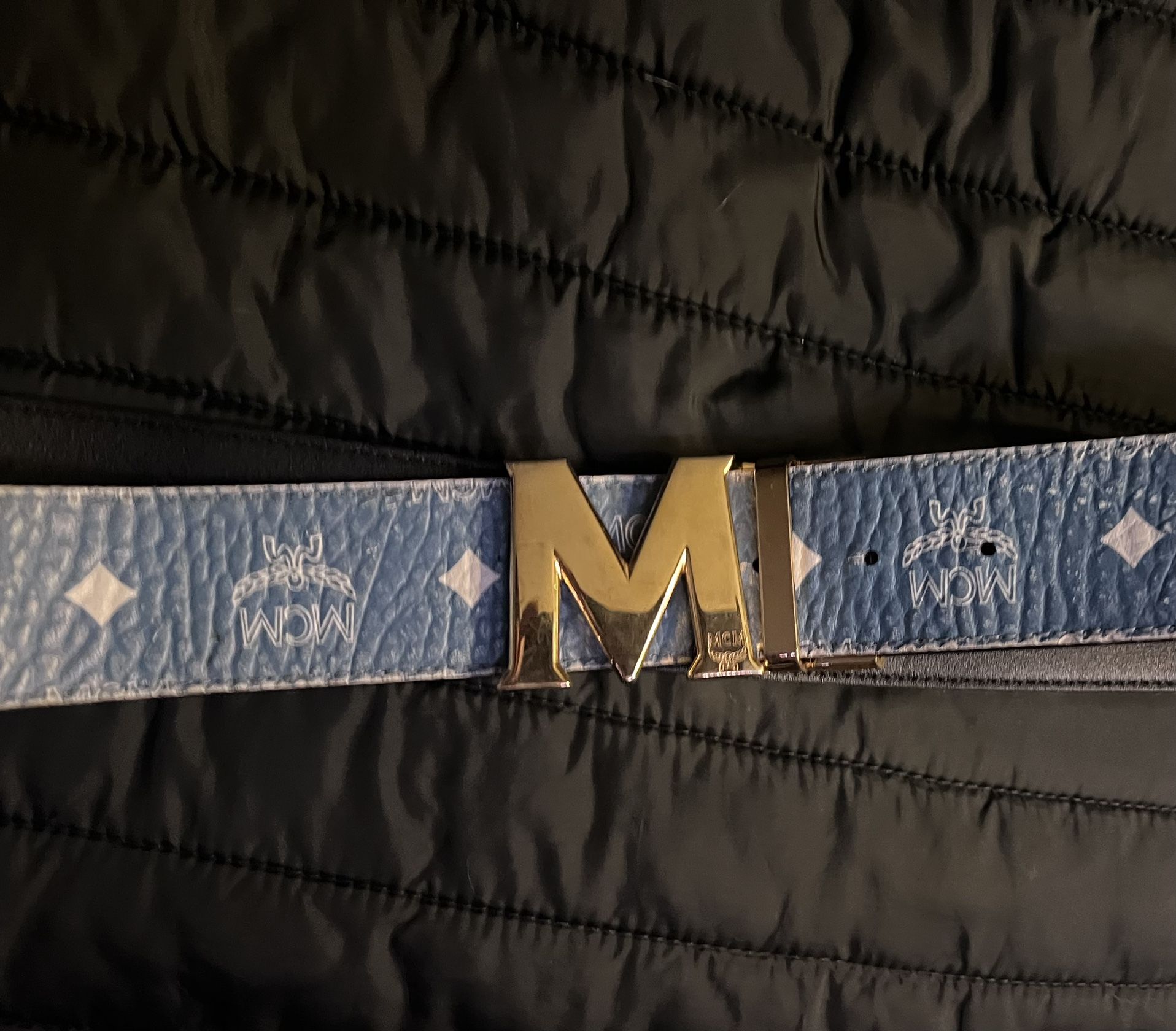 Mcm Belt Authentic Blue