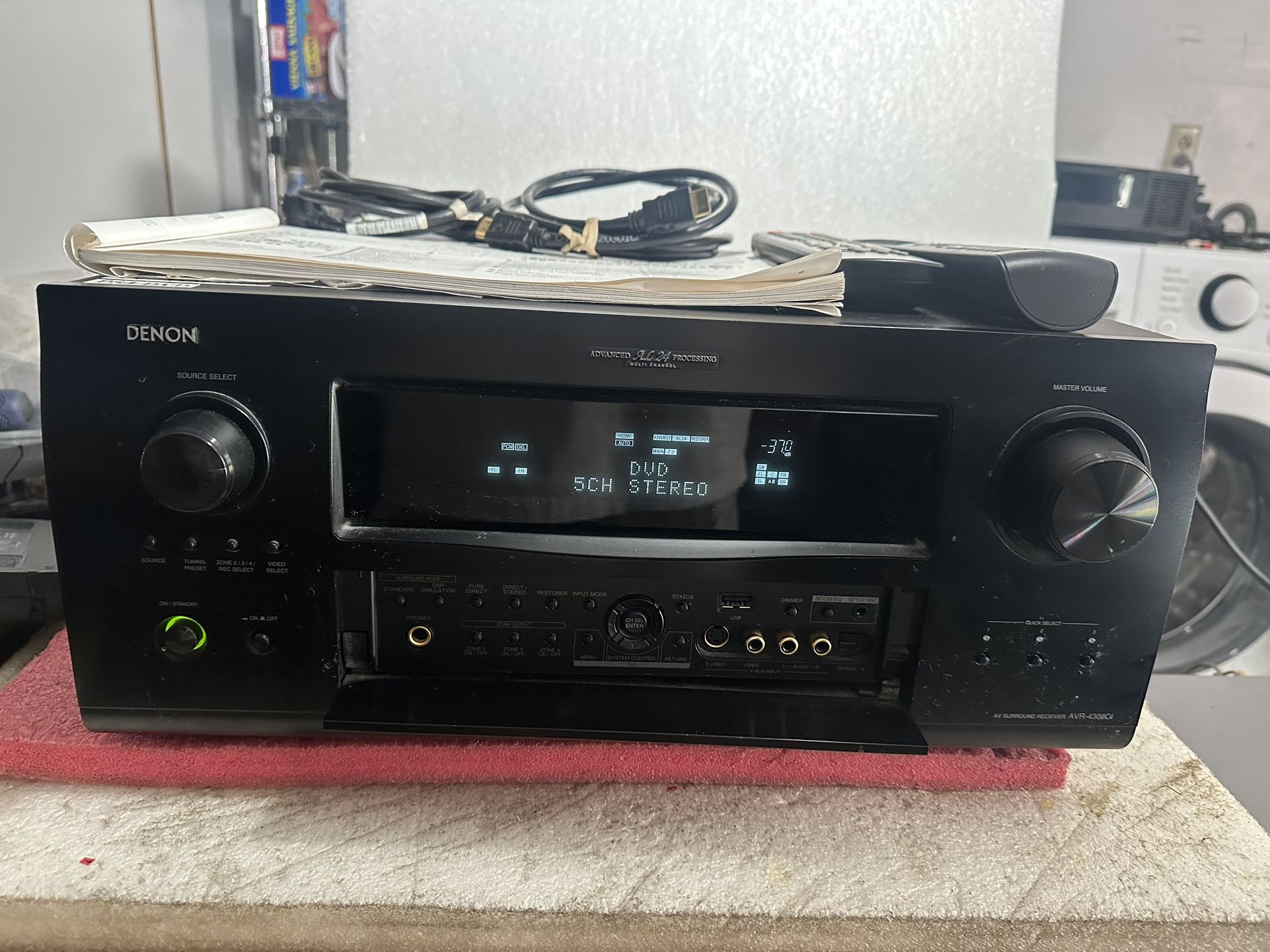 Denon AVR-4308CI 7.1 Channel AV Receiver HDMI Built-In Wi-Fi With 2 Remotes , Manual And Cables