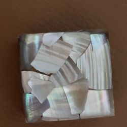 HANDCRAFTED ABALONE SHELL WOOD TRINKET BOX