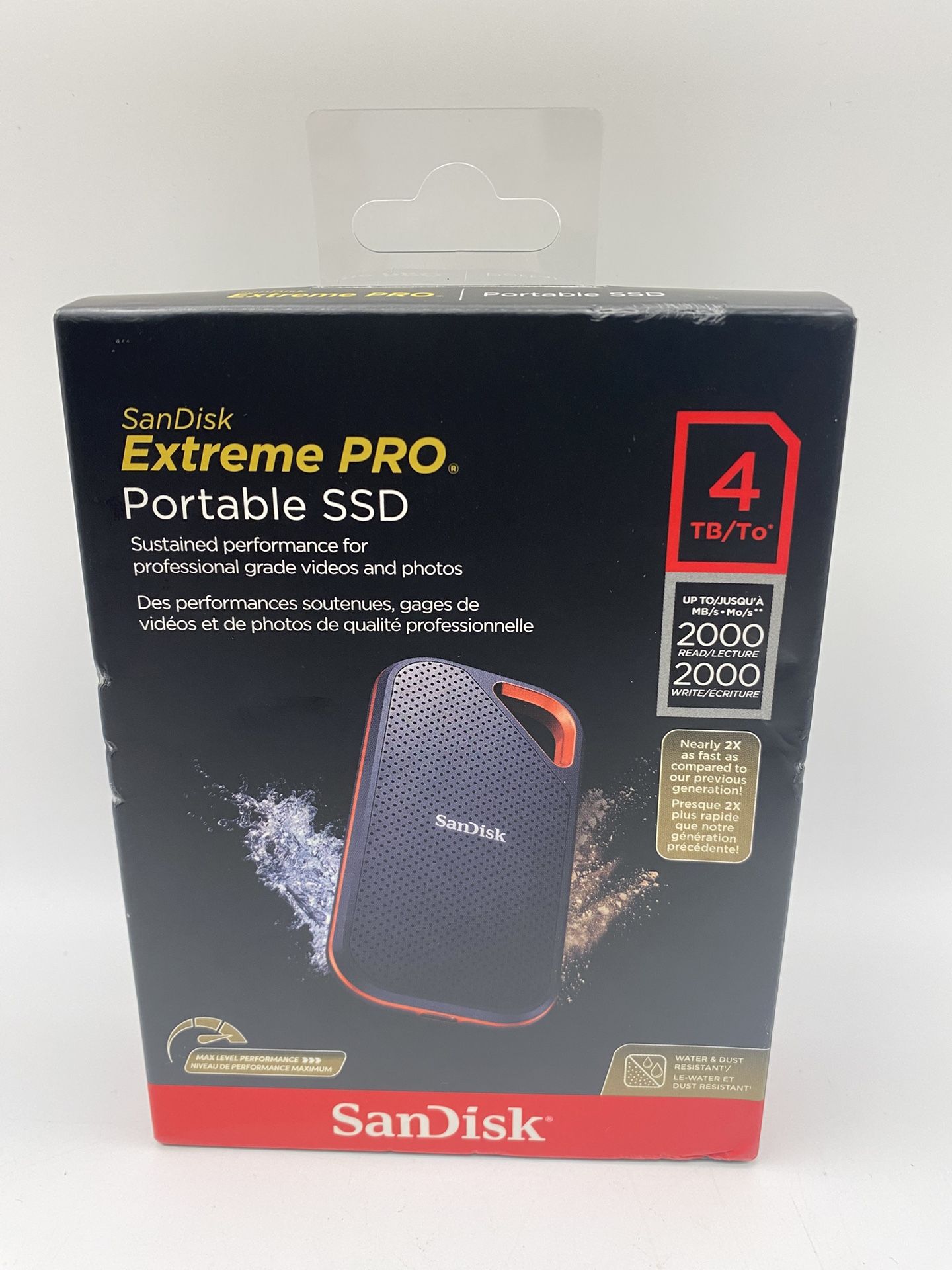 New SanDisk 4TB Extreme PRO Portable SSD 2000MB/s IP65 External