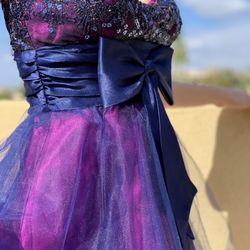 Navy blue and purple homecoming/cocktail dress