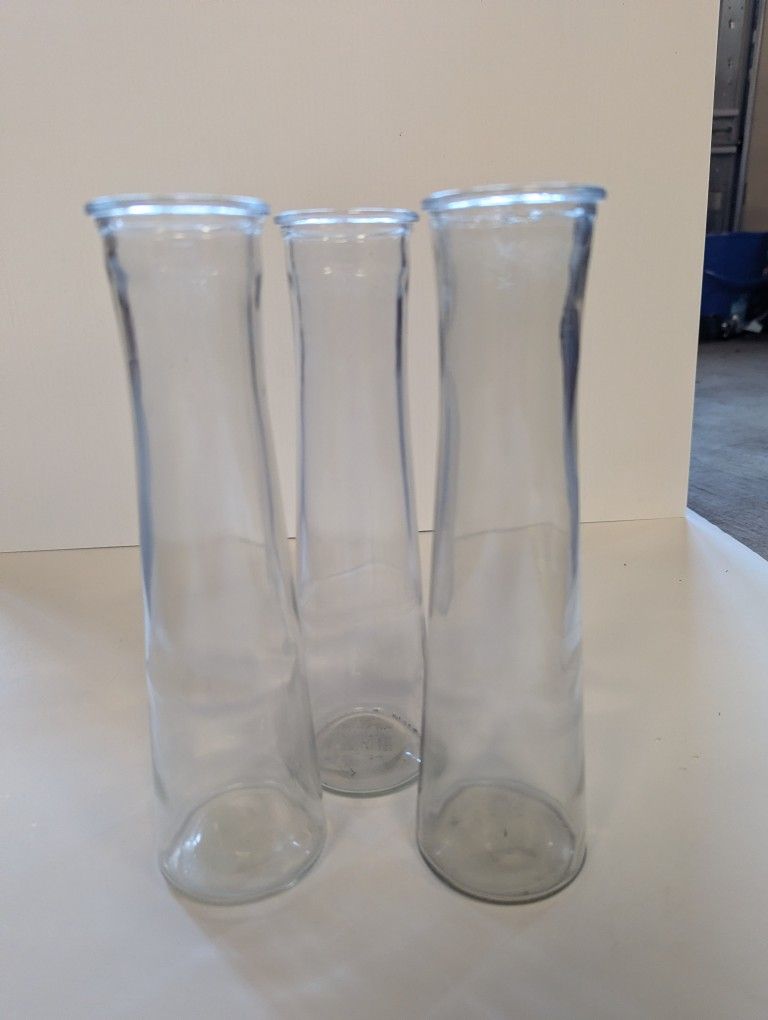 Set Of 3 Tall Vases