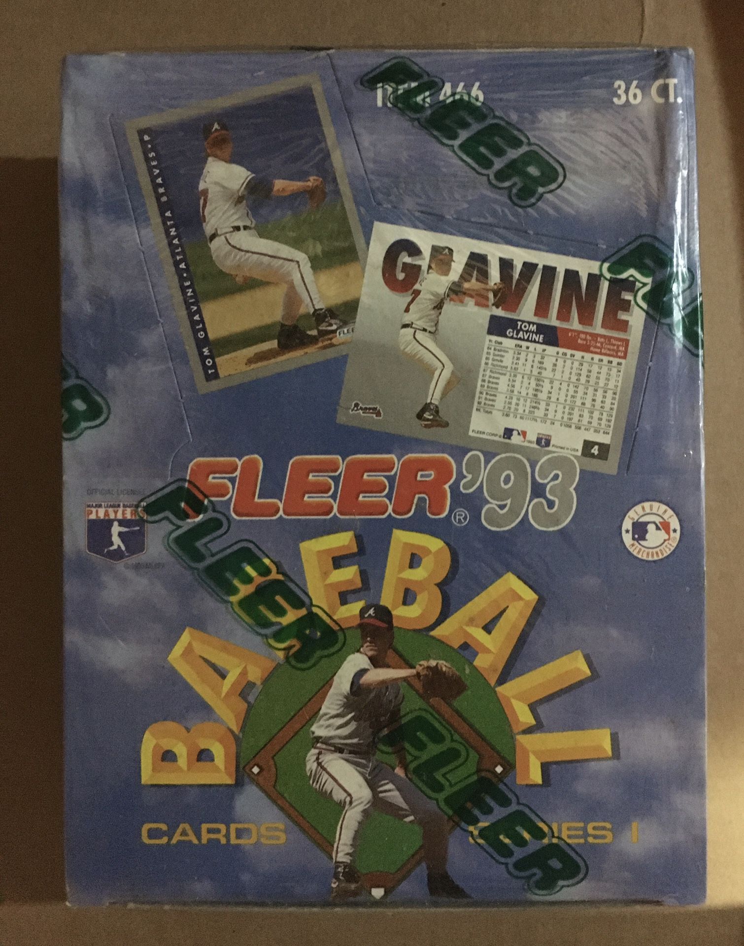 1993 FLEER BASEBALL SERIES 1 FACTORY SEALED WAX BOX WITH 36 UNOPENED PACKS BC