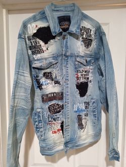 Copper Rivet Designer Jean Jacket Size XL Brand New 