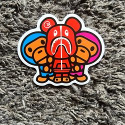 A Bathing Ape Baby Milo Shark Hoodie Sticker