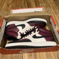 MEN'S NIKE COURT VISION MID SNEAKERS beet/blck/white