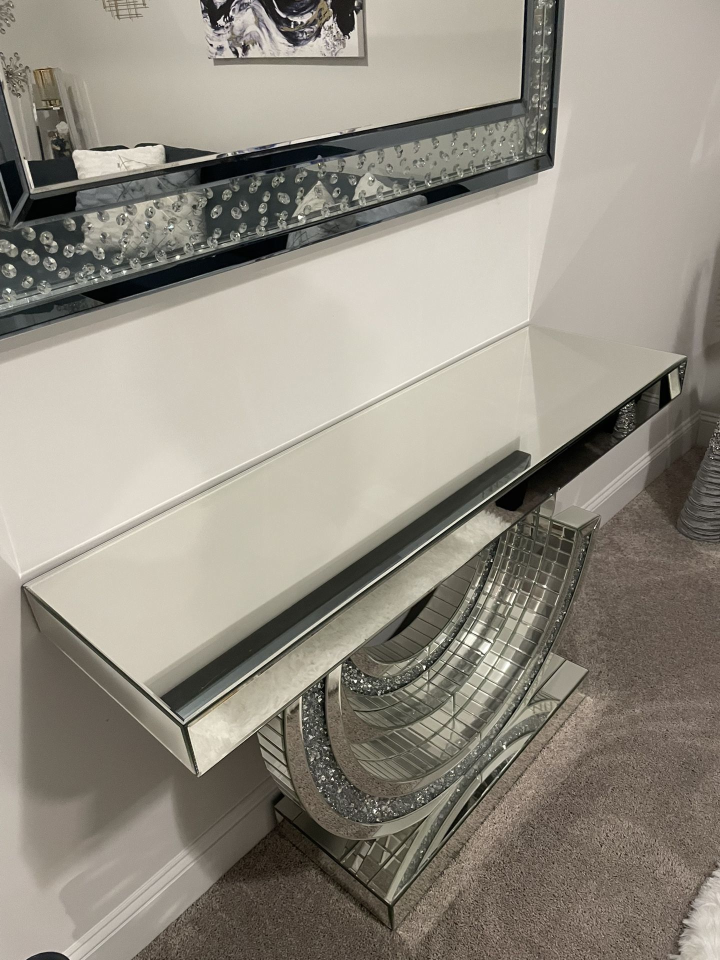 Stunning Mirrored Console Table 