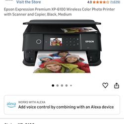 Epson Expression Premium XP-6100 Wireless Color Photo Printer with Scanner and Copier, Black, Medium EPSON