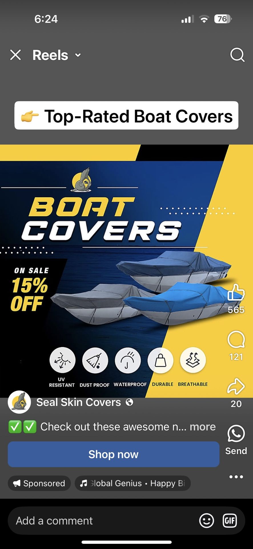 Sealskin Boat Cover
