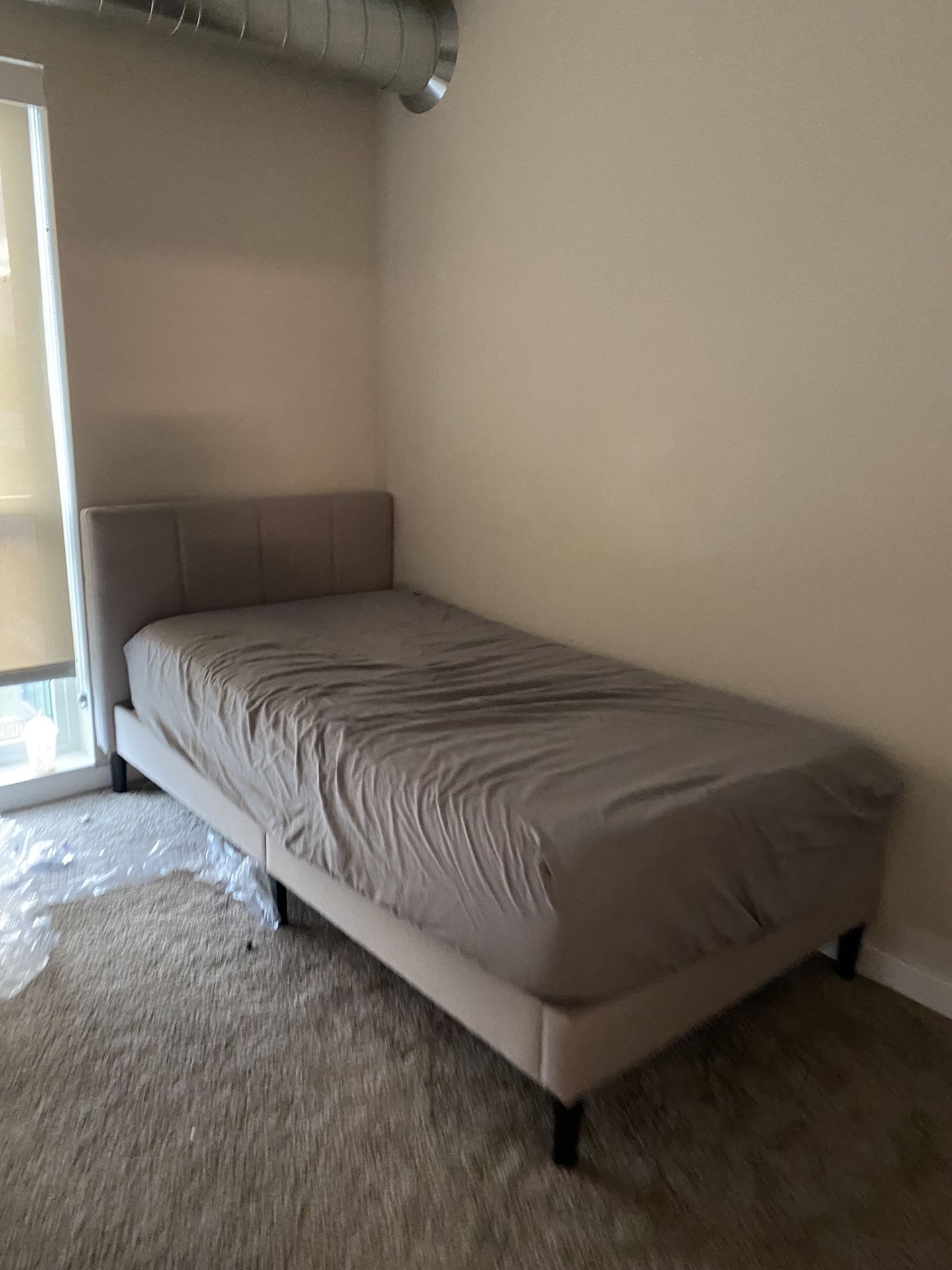 Twin Bed Frame – Upholstered (No Mattress)