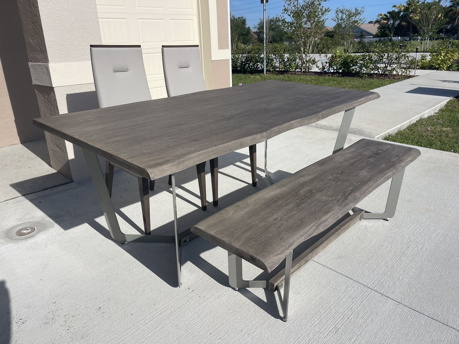 Dining Table W/ Bench & 2 Chairs - Used For Staging Purposes Only 